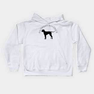 Rhodesian Ridgeback Round Text Black Kids Hoodie